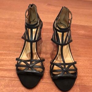 Black Leather Nine West sandals